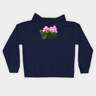 Pink and White Striped Geraniums Kids Hoodie